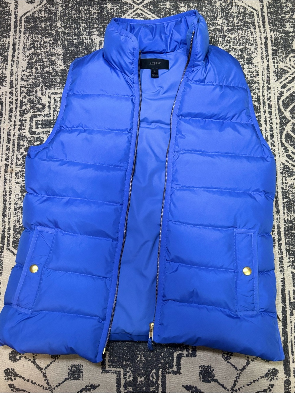 J. Crew men’s Bright Royal Blue Puffer Vest